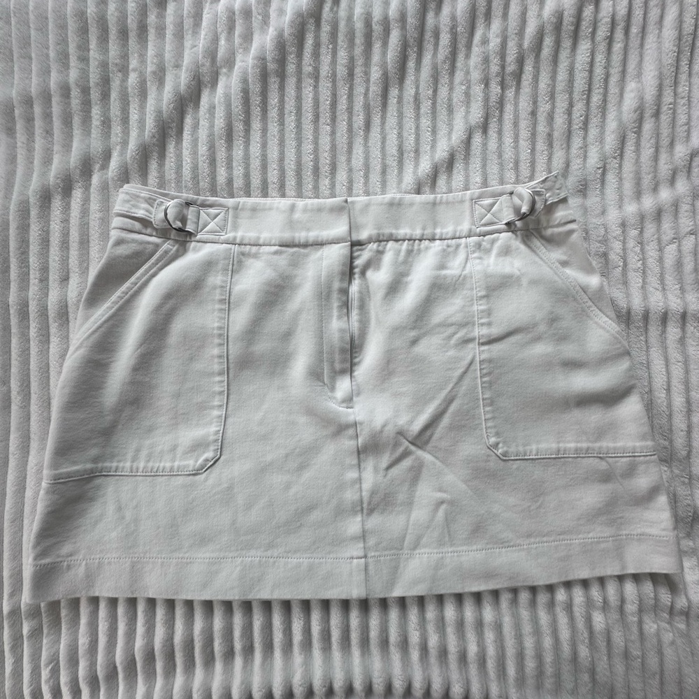 Express | Utility White Mini Skirt